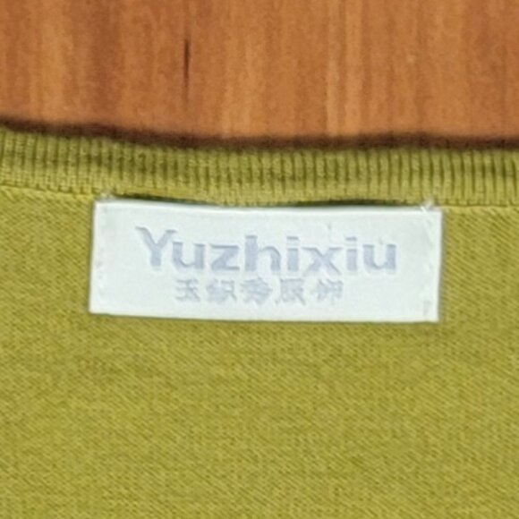 Short Sleeve Olive Grey Purple Floral Color Block Knit Dress - XS - Picture 9 of 9